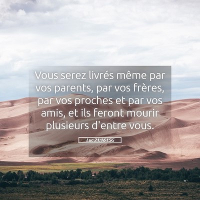 Picture 05 - Luc 21:16 LSG - Vous serez livrés même par vos parents, par vos - Bible Verse Picture