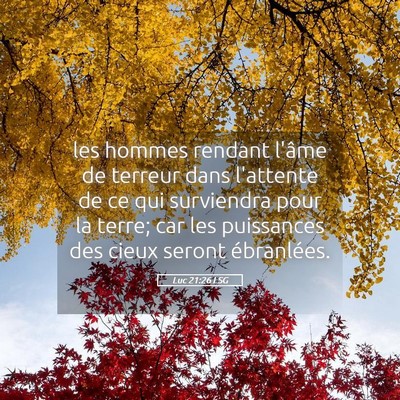 Picture 05 - Luc 21:26 LSG - les hommes rendant l'âme de terreur dans - Bible Verse Picture