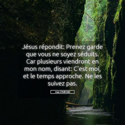 Picture 05 - Luc 21:8 LSG - Jésus répondit: Prenez garde que vous ne soyez - Bible Verse Picture