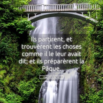 Picture 05 - Luc 22:13 LSG - Ils partirent, et trouvèrent les choses comme il - Bible Verse Picture