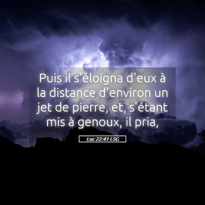 Picture 05 - Luc 22:41 LSG - Puis il s'éloigna d'eux à la distance d'environ - Bible Verse Picture
