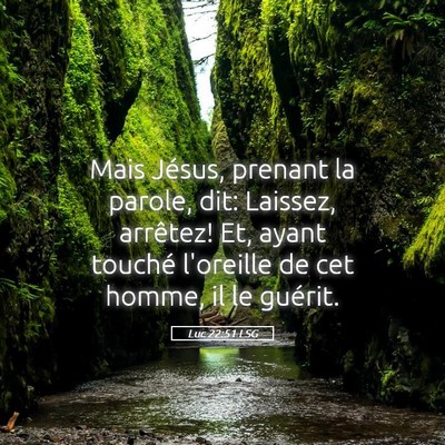 Picture 05 - Luc 22:51 LSG - Mais Jésus, prenant la parole, dit: Laissez, - Bible Verse Picture