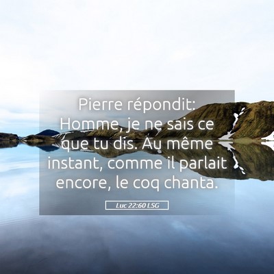 Picture 05 - Luc 22:60 LSG - Pierre répondit: Homme, je ne sais ce que tu - Bible Verse Picture