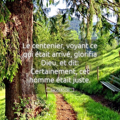 Picture 05 - Luc 23:47 LSG - Le centenier, voyant ce qui était arrivé, - Bible Verse Picture