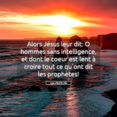Picture 05 - Luc 24:25 LSG - Alors Jésus leur dit: O hommes sans - Bible Verse Picture
