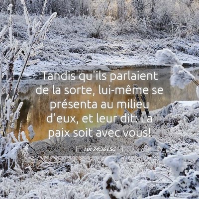 Picture 05 - Luc 24:36 LSG - Tandis qu'ils parlaient de la sorte, lui-même se - Bible Verse Picture