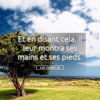 Picture 05 - Luc 24:40 LSG - Et en disant cela, il leur montra ses mains et - Bible Verse Picture
