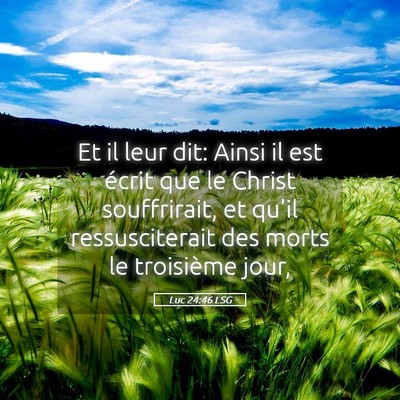 Picture 05 - Luc 24:46 LSG - Et il leur dit: Ainsi il est écrit que le Christ - Bible Verse Picture