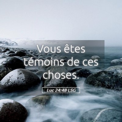 Picture 05 - Luc 24:48 LSG - Vous êtes témoins de ces - Bible Verse Picture
