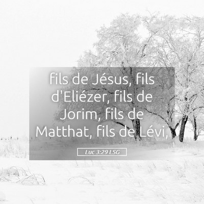 Picture 05 - Luc 3:29 LSG - fils de Jésus, fils d'Eliézer, fils de Jorim, - Bible Verse Picture