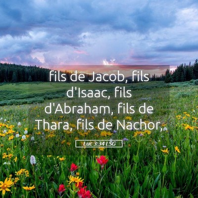 Picture 05 - Luc 3:34 LSG - fils de Jacob, fils d'Isaac, fils d'Abraham, fils - Bible Verse Picture