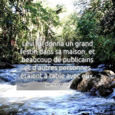 Picture 05 - Luc 5:29 LSG - Lévi lui donna un grand festin dans sa maison, - Bible Verse Picture