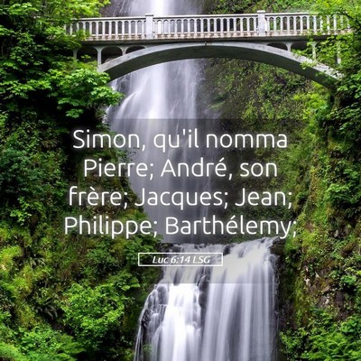 Picture 05 - Luc 6:14 LSG - Simon, qu'il nomma Pierre; André, son frère; - Bible Verse Picture
