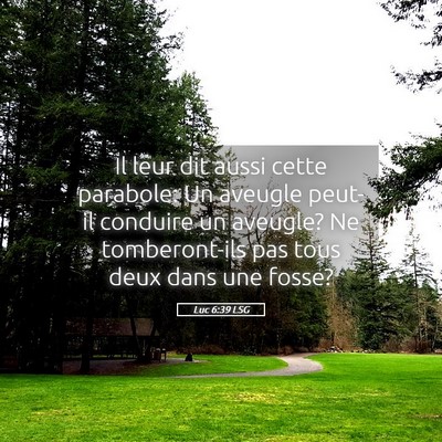 Picture 05 - Luc 6:39 LSG - Il leur dit aussi cette parabole: Un aveugle - Bible Verse Picture