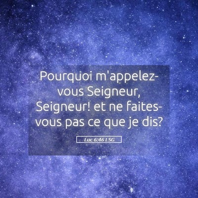 Picture 05 - Luc 6:46 LSG - Pourquoi m'appelez-vous Seigneur, Seigneur! et ne - Bible Verse Picture