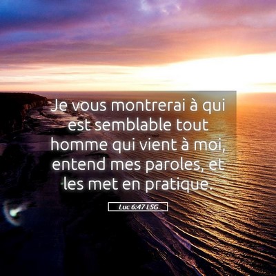 Picture 05 - Luc 6:47 LSG - Je vous montrerai à qui est semblable tout homme - Bible Verse Picture