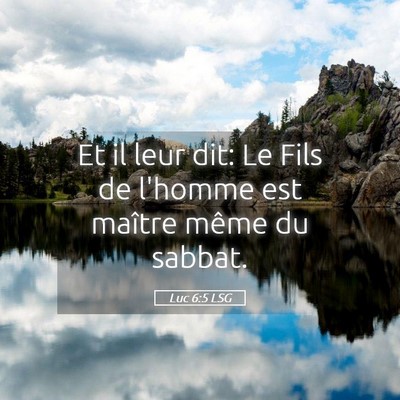 Picture 05 - Luc 6:5 LSG - Et il leur dit: Le Fils de l'homme est maître - Bible Verse Picture