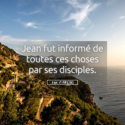 Picture 05 - Luc 7:18 LSG - Jean fut informé de toutes ces choses par ses - Bible Verse Picture