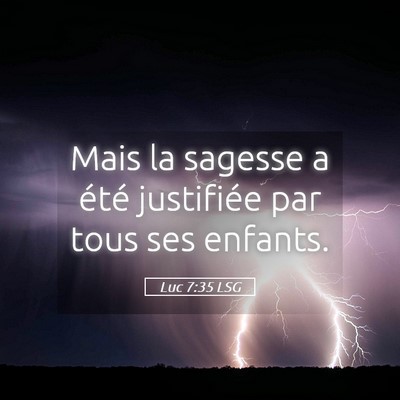 Picture 05 - Luc 7:35 LSG - Mais la sagesse a été justifiée par tous ses - Bible Verse Picture