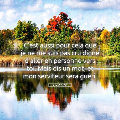 Picture 05 - Luc 7:7 LSG - C'est aussi pour cela que je ne me suis pas cru - Bible Verse Picture
