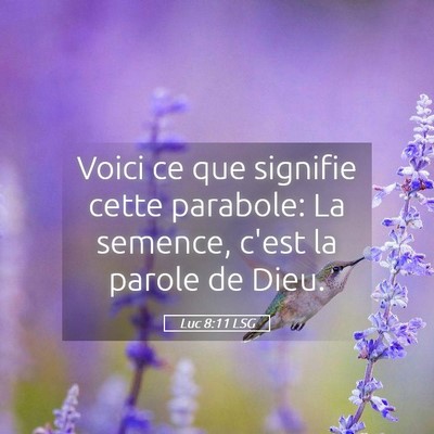 Picture 05 - Luc 8:11 LSG - Voici ce que signifie cette parabole: La semence, - Bible Verse Picture