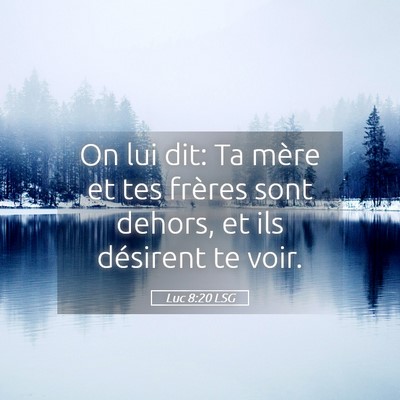 Picture 05 - Luc 8:20 LSG - On lui dit: Ta mère et tes frères sont dehors, - Bible Verse Picture