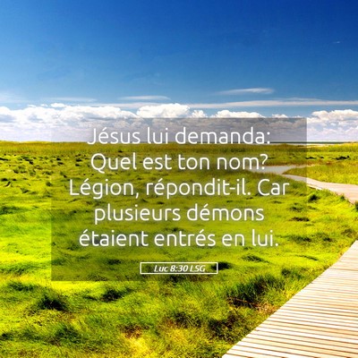 Picture 05 - Luc 8:30 LSG - Jésus lui demanda: Quel est ton nom? Légion, - Bible Verse Picture