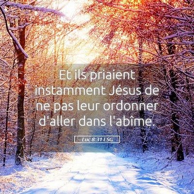 Picture 05 - Luc 8:31 LSG - Et ils priaient instamment Jésus de ne pas leur - Bible Verse Picture