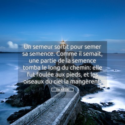 Picture 05 - Luc 8:5 LSG - Un semeur sortit pour semer sa semence. Comme il - Bible Verse Picture