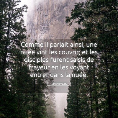 Picture 05 - Luc 9:34 LSG - Comme il parlait ainsi, une nuée vint les - Bible Verse Picture