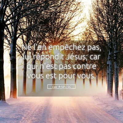 Picture 05 - Luc 9:50 LSG - Ne l'en empêchez pas, lui répondit Jésus; car - Bible Verse Picture