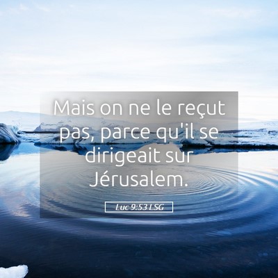 Picture 05 - Luc 9:53 LSG - Mais on ne le reçut pas, parce qu'il se - Bible Verse Picture