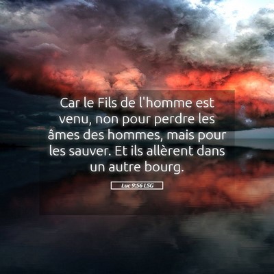 Picture 05 - Luc 9:56 LSG - Car le Fils de l'homme est venu, non pour perdre - Bible Verse Picture