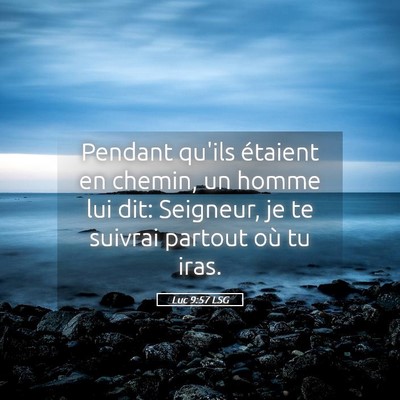 Picture 05 - Luc 9:57 LSG - Pendant qu'ils étaient en chemin, un homme lui - Bible Verse Picture