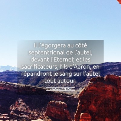 Picture 05 - Lévitique 1:11 LSG - Il l'égorgera au côté septentrional de - Bible Verse Picture