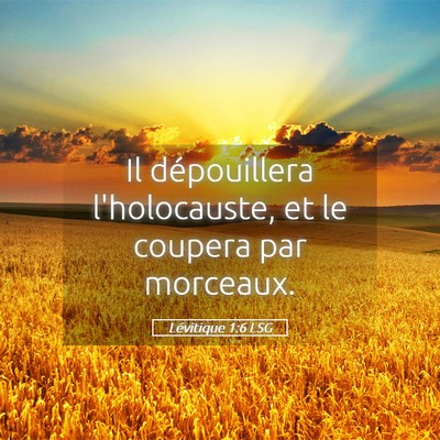 Picture 05 - Lévitique 1:6 LSG - Il dépouillera l'holocauste, et le coupera par - Bible Verse Picture