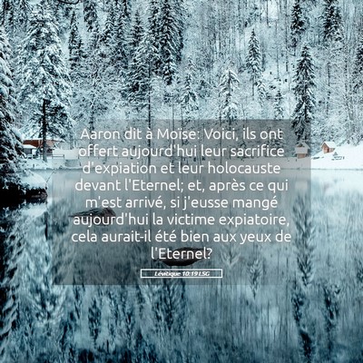 Picture 05 - Lévitique 10:19 LSG - Aaron dit à Moïse: Voici, ils ont offert - Bible Verse Picture