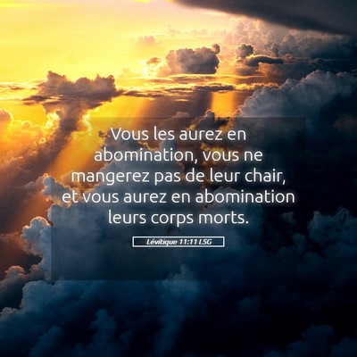 Picture 05 - Lévitique 11:11 LSG - Vous les aurez en abomination, vous ne mangerez - Bible Verse Picture