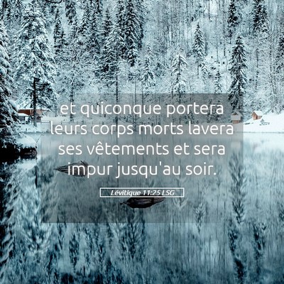 Picture 05 - Lévitique 11:25 LSG - et quiconque portera leurs corps morts lavera ses - Bible Verse Picture