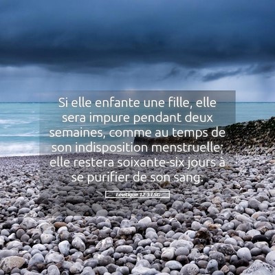 Picture 05 - Lévitique 12:5 LSG - Si elle enfante une fille, elle sera impure - Bible Verse Picture
