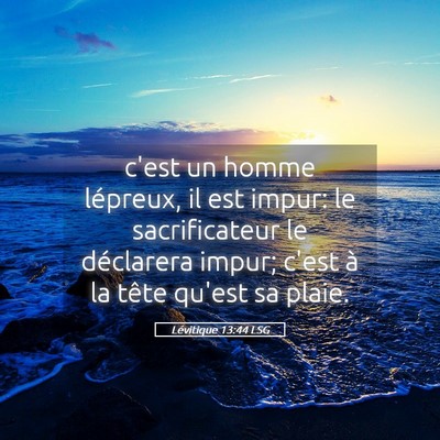 Picture 05 - Lévitique 13:44 LSG - c'est un homme lépreux, il est impur: le - Bible Verse Picture