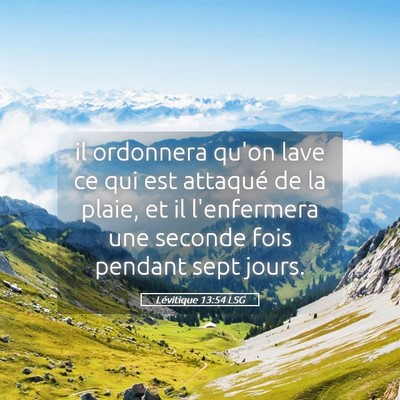 Picture 05 - Lévitique 13:54 LSG - il ordonnera qu'on lave ce qui est attaqué de la - Bible Verse Picture