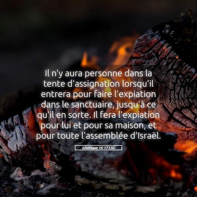 Picture 05 - Lévitique 16:17 LSG - Il n'y aura personne dans la tente d'assignation - Bible Verse Picture