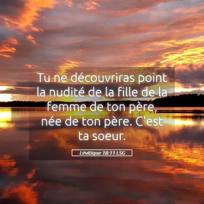 Picture 05 - Lévitique 18:11 LSG - Tu ne découvriras point la nudité de la fille - Bible Verse Picture