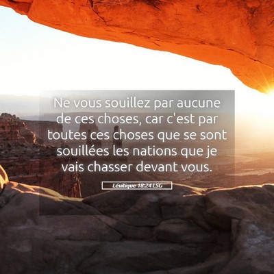Picture 05 - Lévitique 18:24 LSG - Ne vous souillez par aucune de ces choses, car - Bible Verse Picture