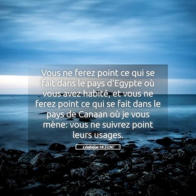 Picture 05 - Lévitique 18:3 LSG - Vous ne ferez point ce qui se fait dans le pays - Bible Verse Picture