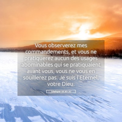 Picture 05 - Lévitique 18:30 LSG - Vous observerez mes commandements, et vous ne - Bible Verse Picture