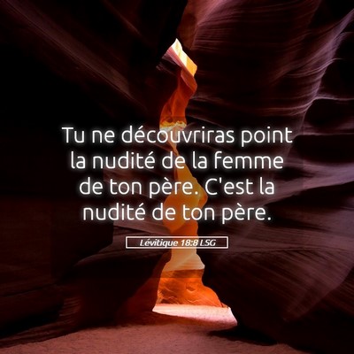Picture 05 - Lévitique 18:8 LSG - Tu ne découvriras point la nudité de la femme - Bible Verse Picture