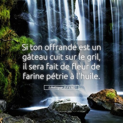 Picture 05 - Lévitique 2:7 LSG - Si ton offrande est un gâteau cuit sur le gril, - Bible Verse Picture