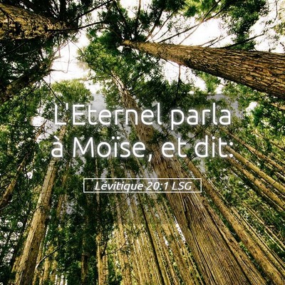Picture 05 - Lévitique 20:1 LSG - L'Eternel parla à Moïse, et - Bible Verse Picture